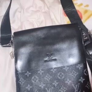 Louis Vuitton Black and Gray Messenger Bag